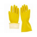 黃色噴絨家用乳膠手套